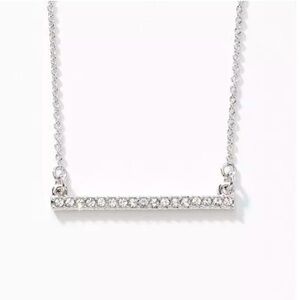 Touchstone Crystal Pave Bar  Necklace with Crystal Accents